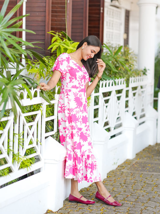 Pink Aura Floral Dress