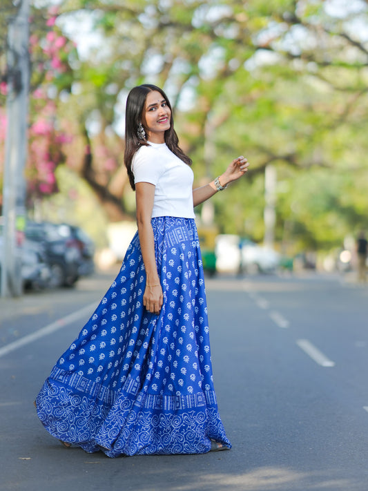 Indigo Soul Flared Skirt