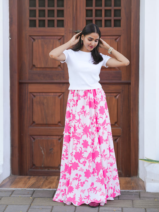 Pink Aura Flared Skirt